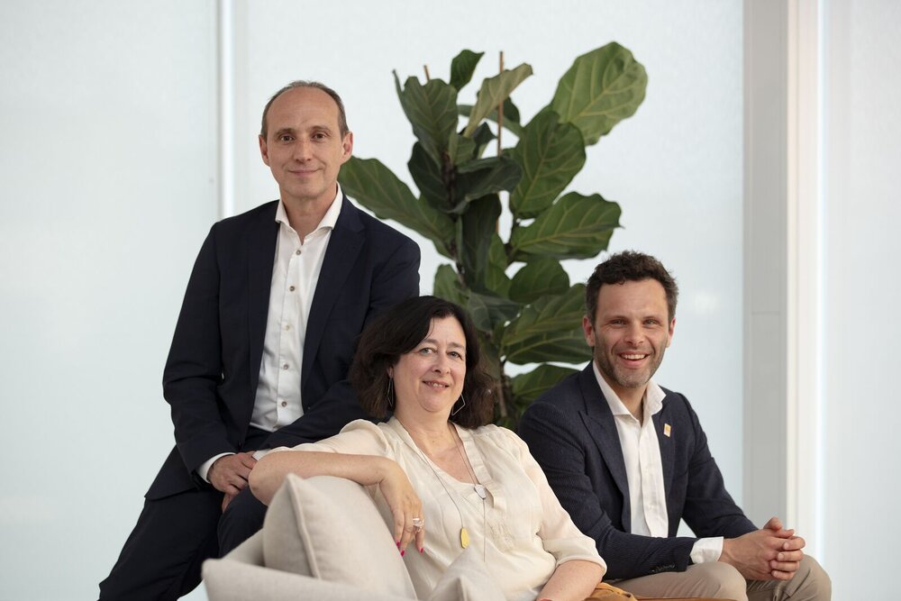 Voorzitter Wim Dries, vicevoorzitter Jurgen Callaerts, algemeen directeur Véronique Janssens