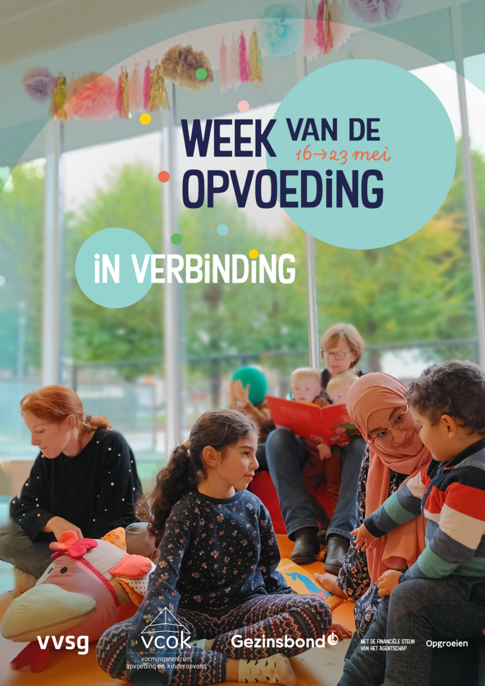 Campagnebeeld Week van de opvoeding 2024, thema In verbinding