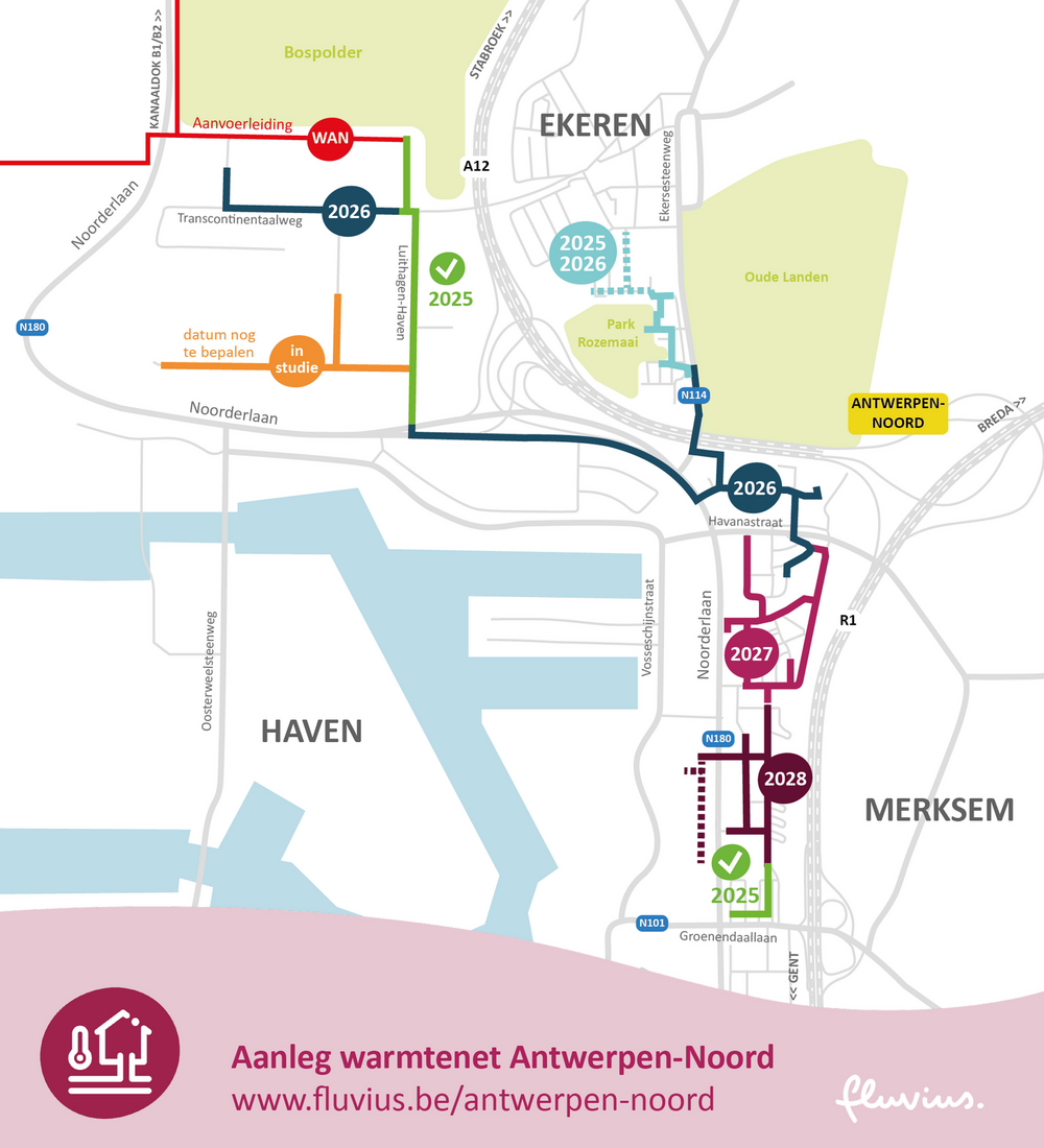 Aanlegplan warmtenet Antwerpen Noord