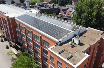 foto van PV op één van de gerealiseerde projecten