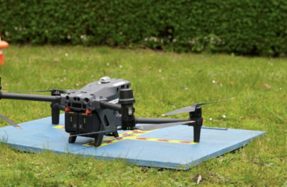 thermodrone op een grasveld