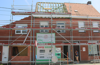 Stelling op weg voor huis