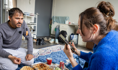 Outreacher op huisbezoek