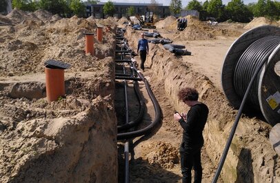 foto van graafwerken voor aanleg warmtenet