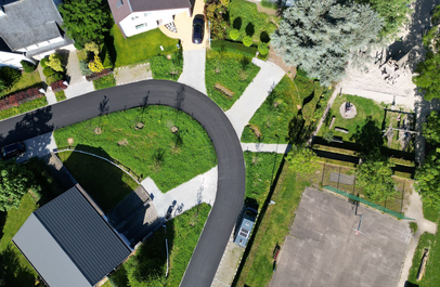 Luchtfoto met zicht op Spaanse Wijk Leuven