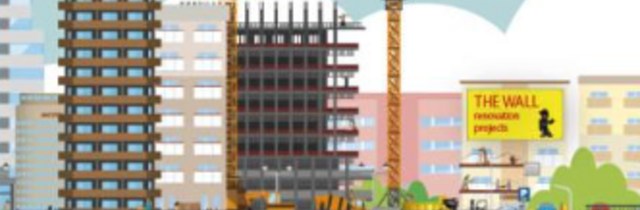 tekening van appartement in de steigers
