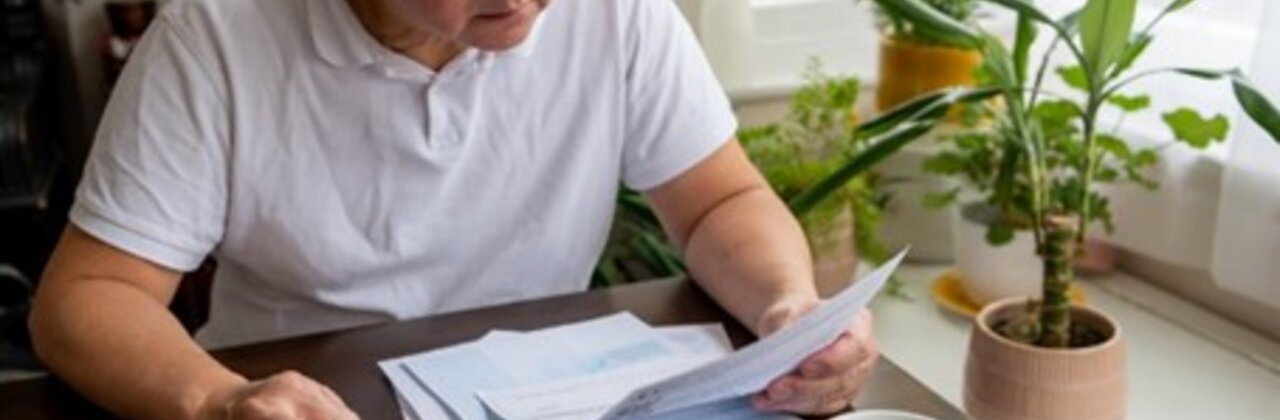 man leest formulieren
