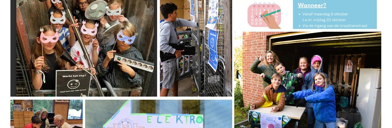collega van foto's van kinderen die actief zijn in het project