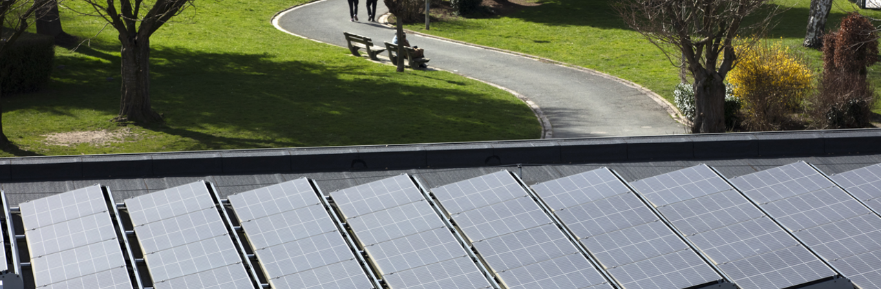 Dak met zonnepanelen