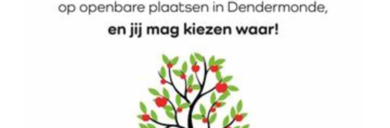 affiche met fruitboom en klein meisje