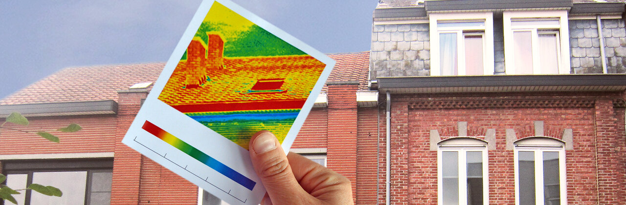 foto van huis met warmtescan
