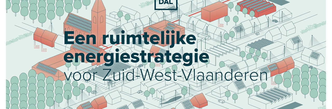 Campagnebeeld met de tekst 'Een ruimtelijke energiestrategie voor Zuid-West-Vlaanderen'