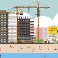 tekening van appartement in de steigers