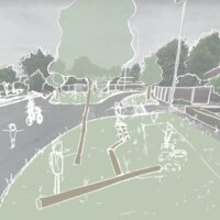 Tekening van hoe de wijk er zal uitzien 