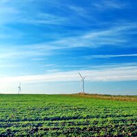 Windmolens op het platteland