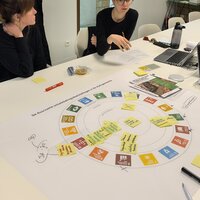 Gemeentelijke medewerkers doen de SDG-cirkeloefening.