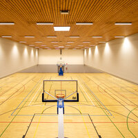 foto van één van de sportzalen waar relighting is toegepast