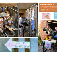 collega van foto's van kinderen die actief zijn in het project