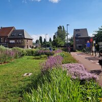 Vernieuwde stationsplein Kontich met waterpartij