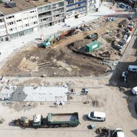 Marktplein tijdens werken
