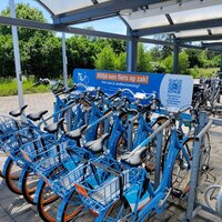 Bluebikes in fietsenstalling