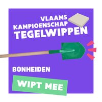 Affiche met oproep tot tegelwippen in Bonheiden.