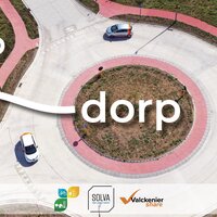 3 deelauto's op een rond punt