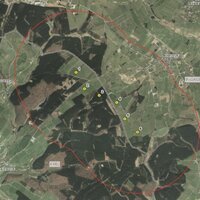 luchtfoto van inplantingszone windturbines