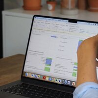 foto van rekenblad op computer